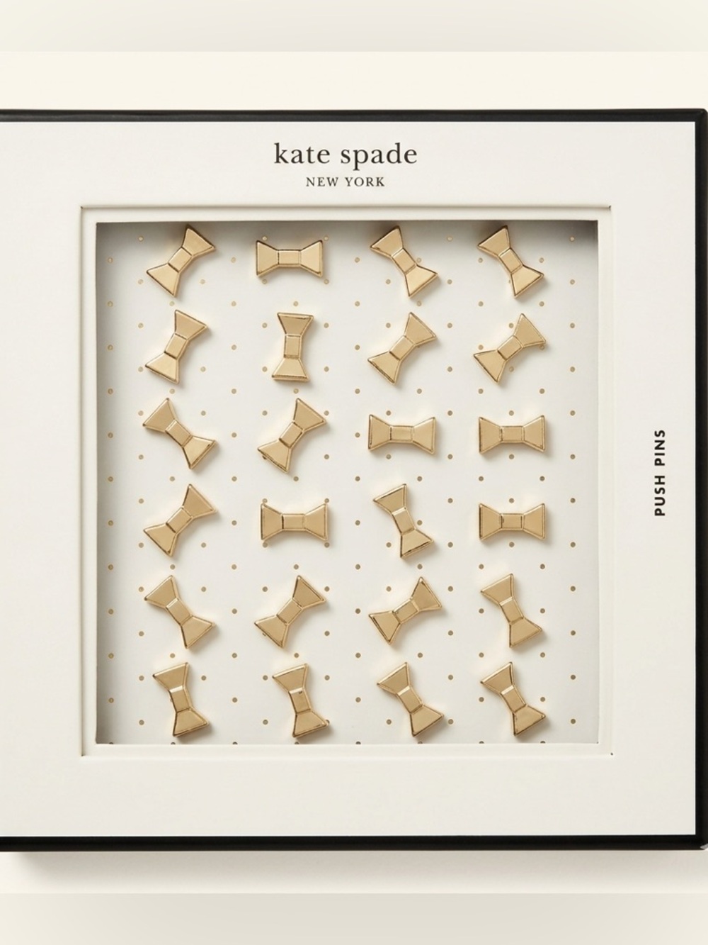 Kate Spade New York Gold Bow Push Pins Set of 24 NIB